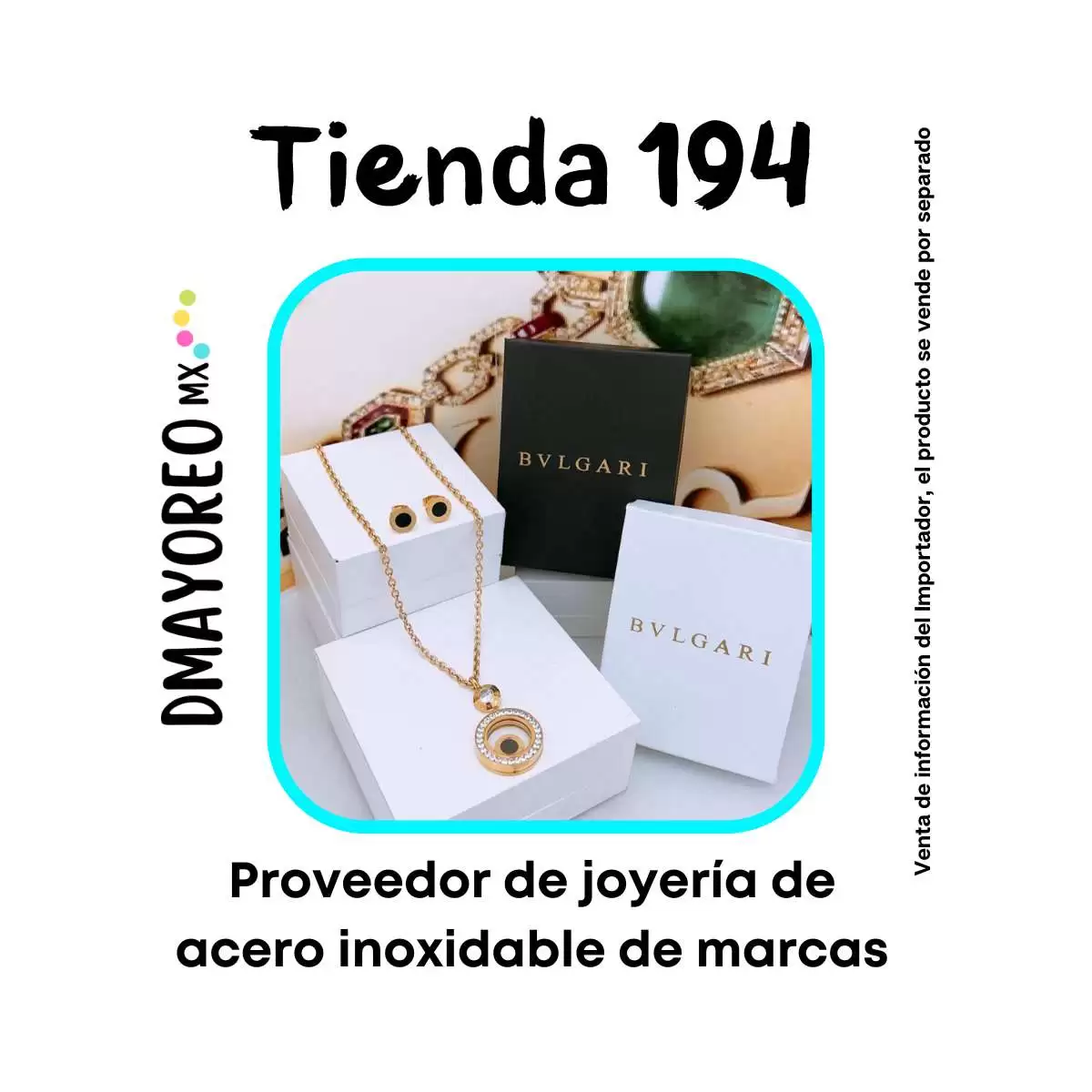 Tienda 194: Importador de joyería de acero inoxidable de marcas 1 Acero inoxidable de marcas- Dmayoreomx