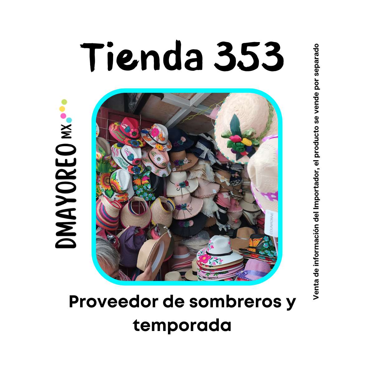 Tienda 353: Compra sombreros de temporada al por mayor con proveedor confiable 1 Proveedor confiable - Dmayoreomx
